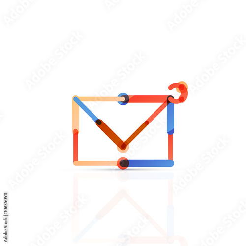 Vector email business symbol, or at sign logo. Linear minimalistic flat icon design