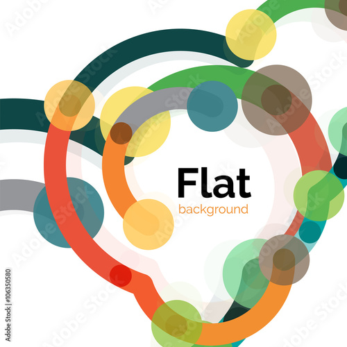 Colorful connected lines on white - abstract background