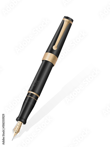 Fountain pen on white