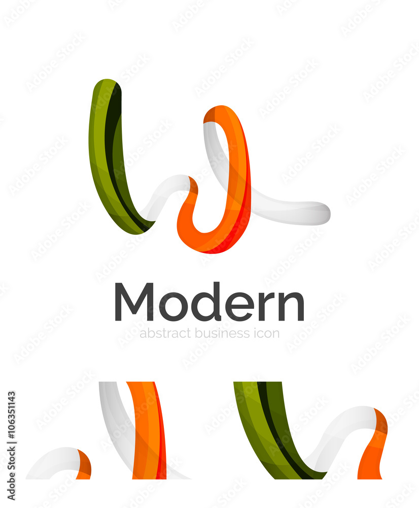 Abstract 3d swirl ribbon logo template with business card corporate identity design Abstract 3d swirl ribbon logo template with business card corporate identity design