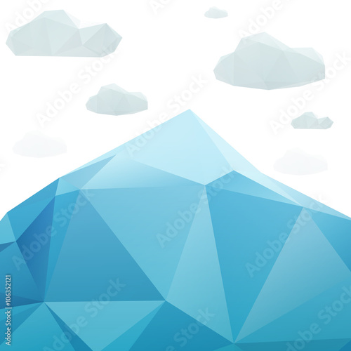 Abstract mountain landscape in polygonal origami style.