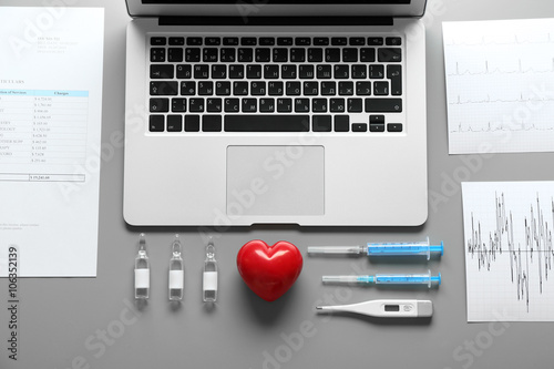 Doctor table with medicines...