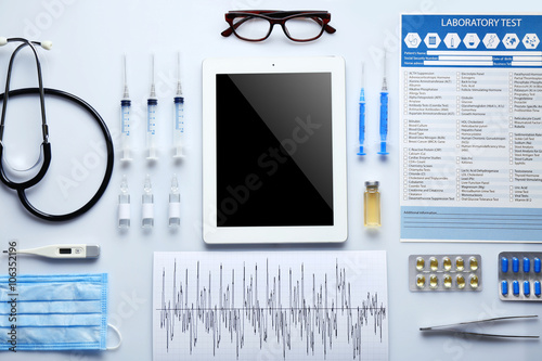 Doctor table with medicines...