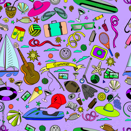 Vacation line art design vector illustration