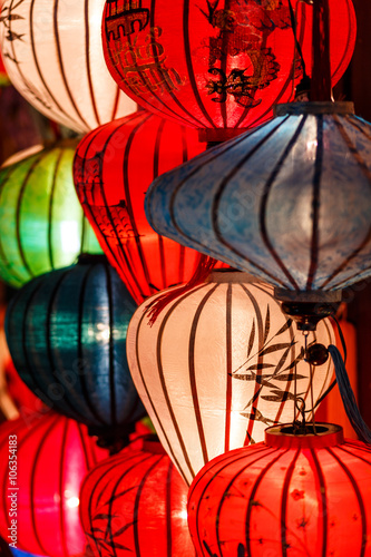 Colorful paper lanterns in Hoi An, Vietnam.