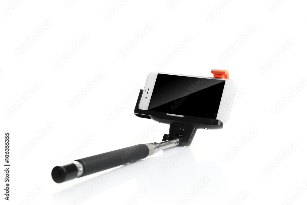 Stick for making photo with mobile phone, isolated on white Stick for making photo with mobile phone, isolated on white