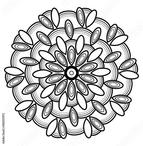 Black and white mandala vector for coloring, mandala in bianco e nero vettoriale da colorare