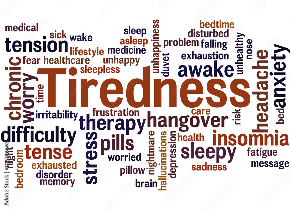 Tiredness word cloud concept 5