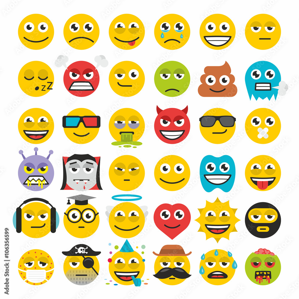 Fototapeta premium Set of emoticons vector