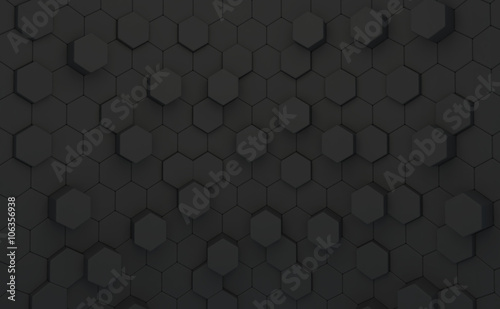 Abstract of hexagons random level color background. 