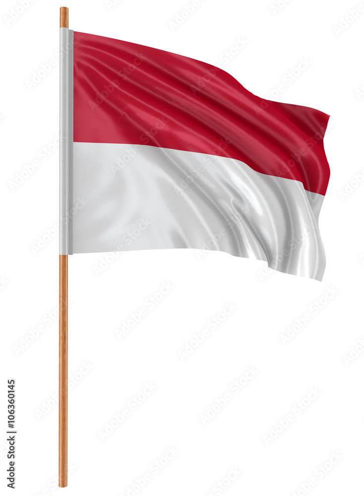 3D Flag of Monaco with fabric surface texture. White background. 3D Flag of Monaco with fabric surface texture. White background.