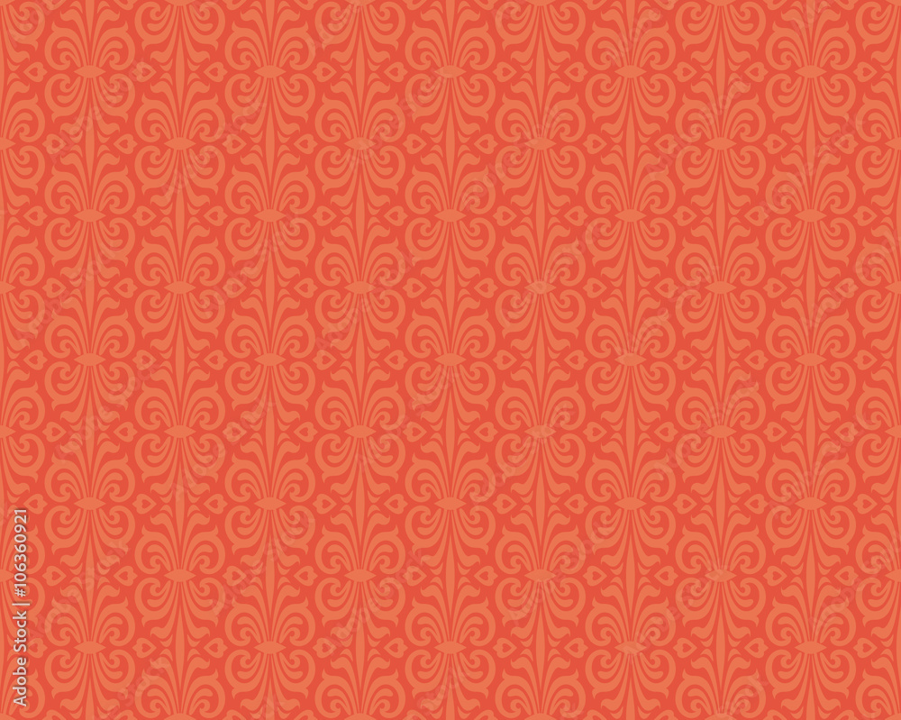 Retro style orange colorful vintage wallpaper background pattern design