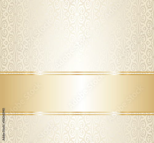 Wedding gold repetitive wallpaper pattern design blanc space for text