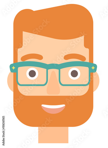 Cheerful man laughing ecstatically.