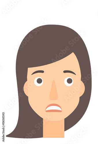 Young embarrassed woman.