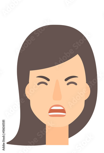 Screaming aggressive woman.