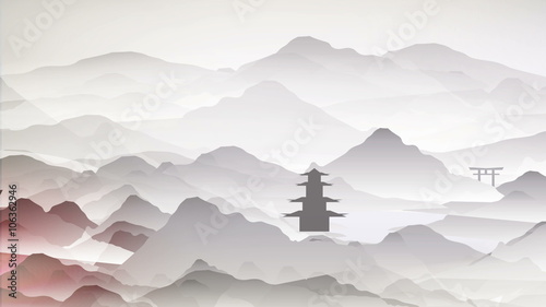 Japanese Mountains Pan Animation 