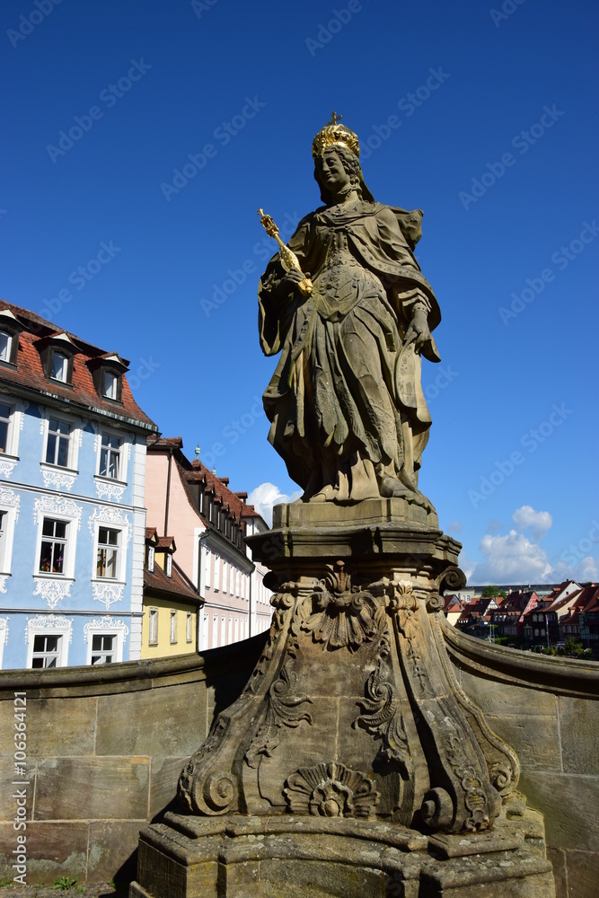 Statue of Holy Kunigunde in Bamberg, Bavaria, Germany