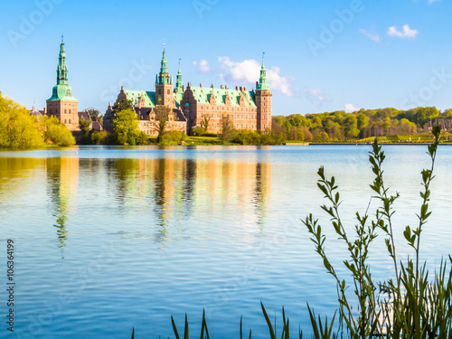Castle Lake and Palace Frederiksborg Slot  Hillerod  Denmark