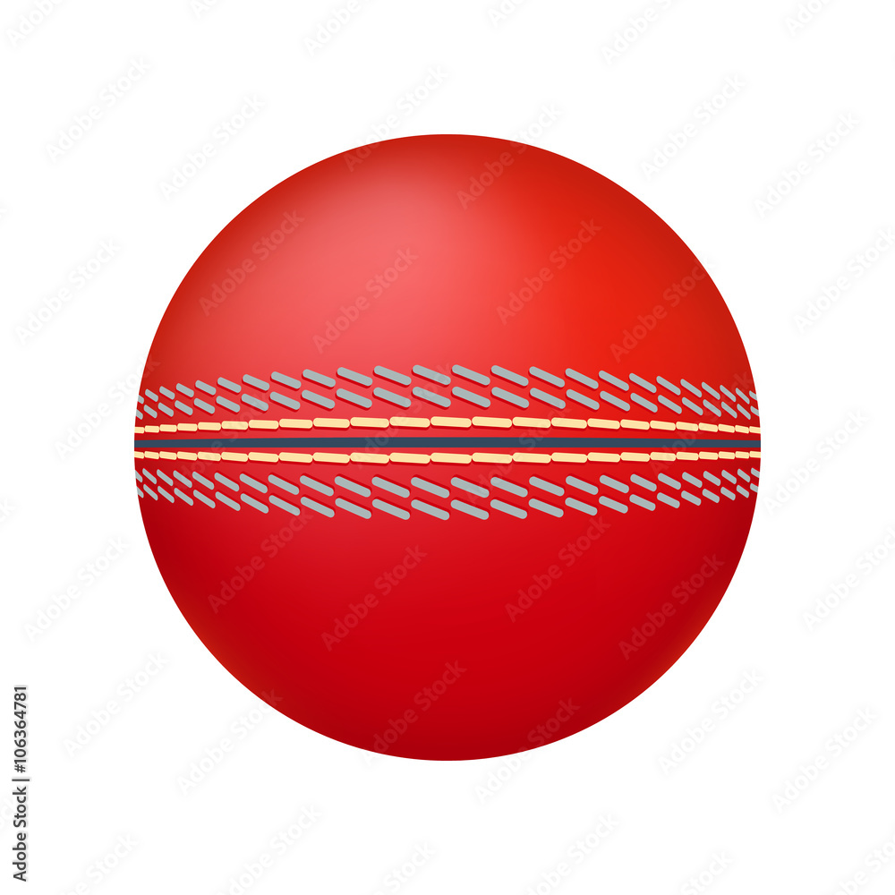 Cricket ball illustration. Cricket ball on white background. Cricket