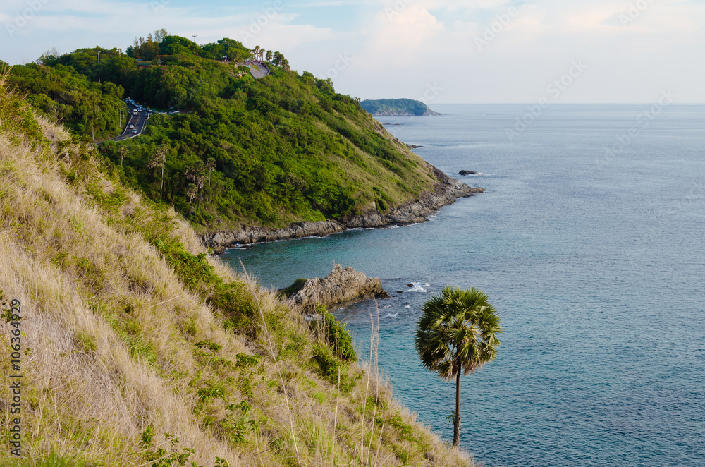 Scenery of Phromthep Cape Is The Attractive Landmark of Phuket Southern Province of Thailand.