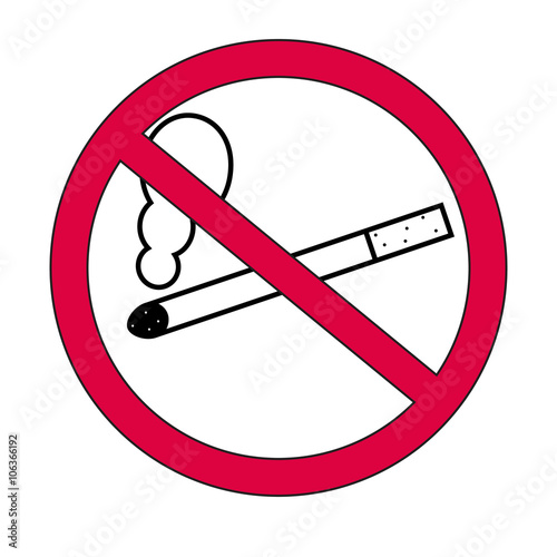 No smoking sign on white background