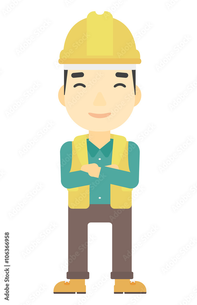 Friendly builder with arms crossed. Friendly builder with arms crossed.