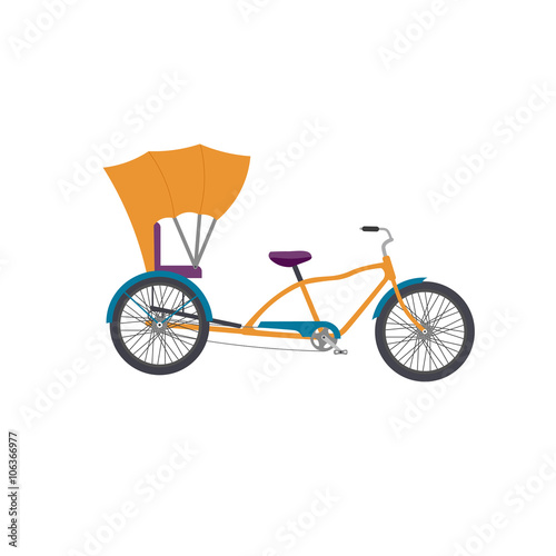 Rickshaw illlustration . Rickshaw vector icon isolated. auto rickshaw tuk tuk three wheeler tricycle.