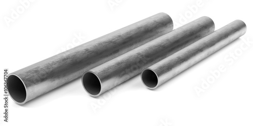 steel tubes on a white background