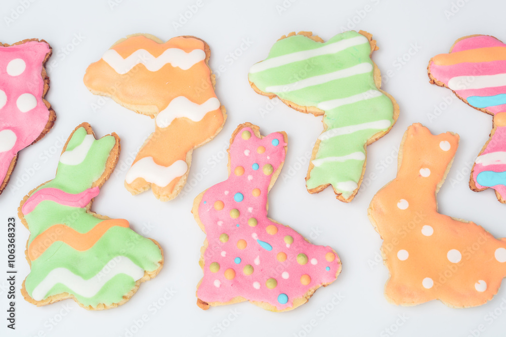 Easter bunny shaped gingerbread cookies Easter bunny shaped gingerbread cookies