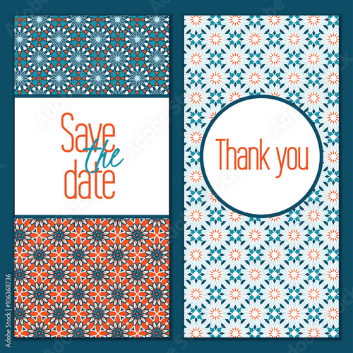 Wedding card invitation template editable, pattern vector design. Save the date card. 