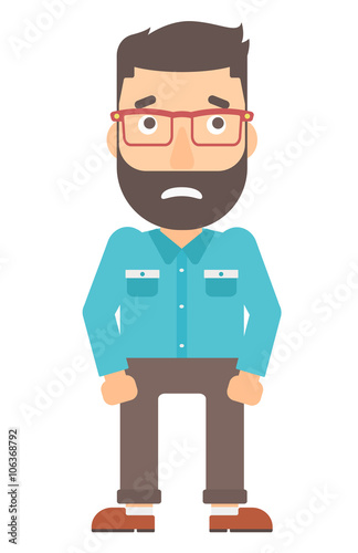 Embarrassed hipster man.