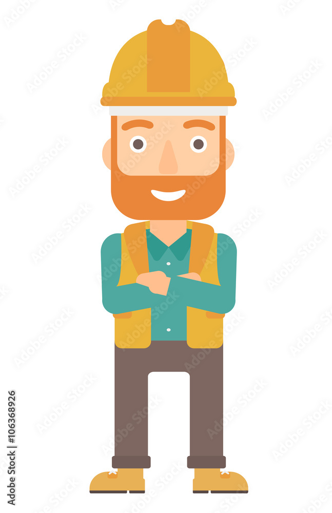 Friendly builder with arms crossed. Friendly builder with arms crossed.