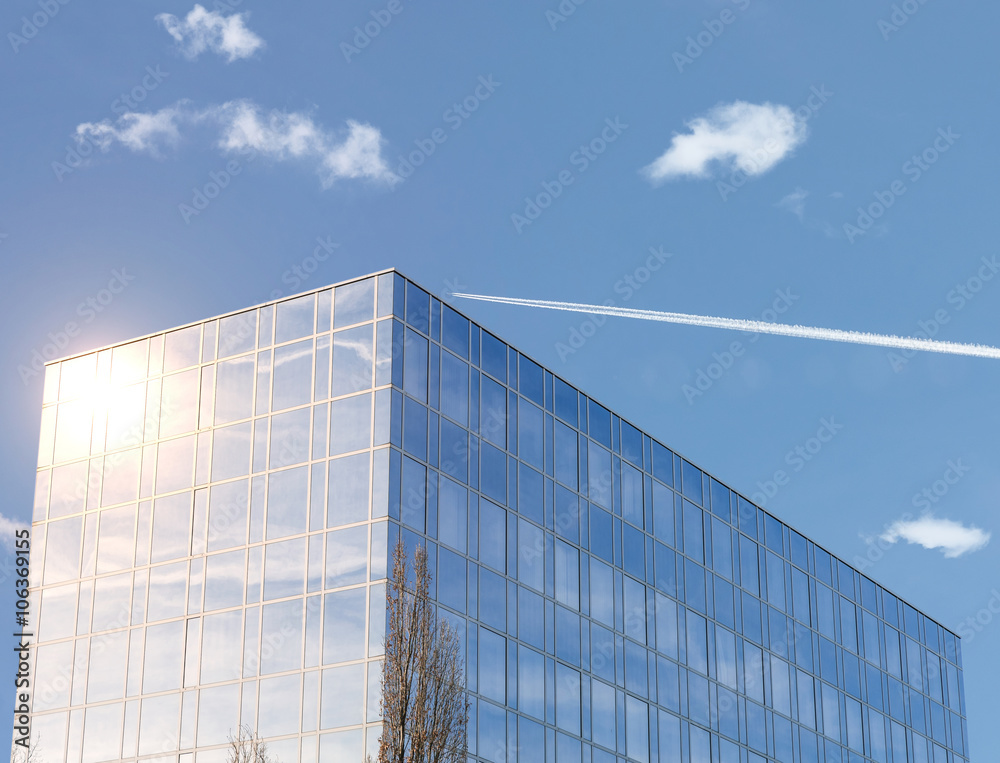 Financial building with blue sky Financial building with blue sky