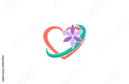 beauty flower heart logo
