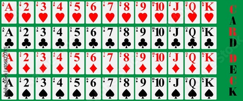 Полная колода карт для игры в покер и казино photo
