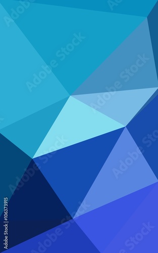 Blue polygonal design pattern, which consist of triangles and gradient in origami style.