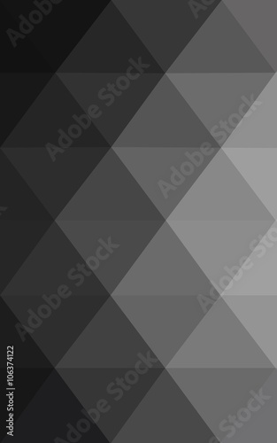 Dark gray polygonal design pattern, which consist of triangles and gradient in origami style.