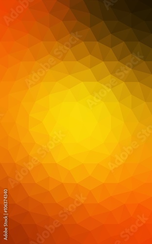 Dark orange polygonal design pattern, which consist of triangles and gradient in origami style.