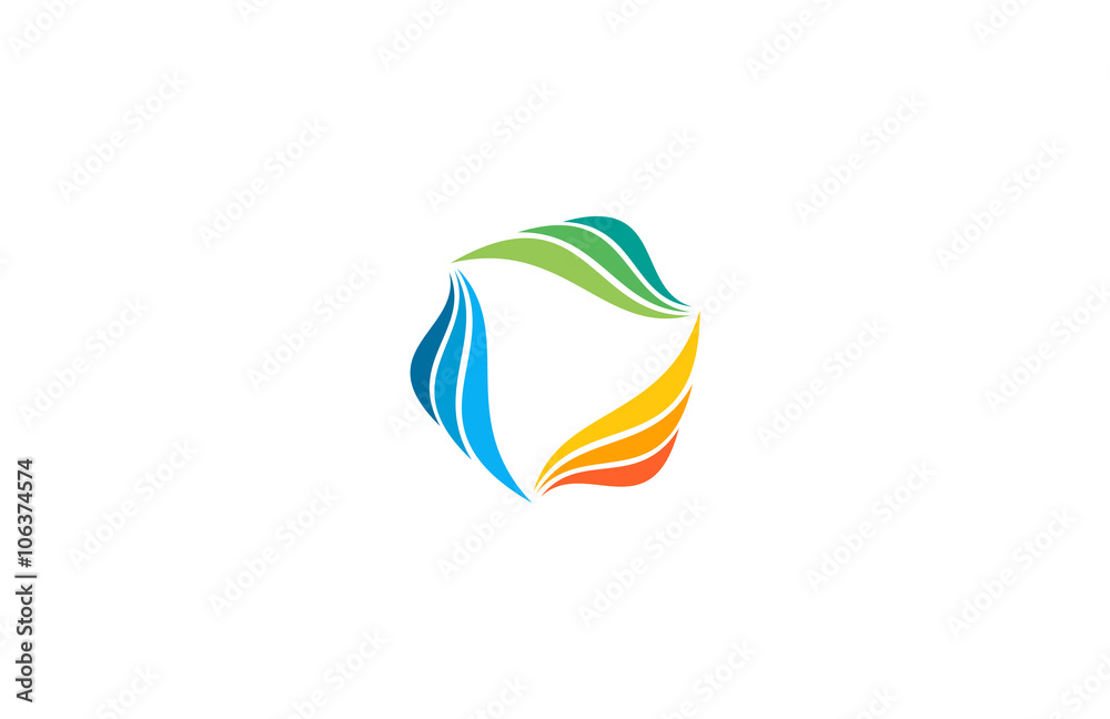 circle wing colorful triangle logo