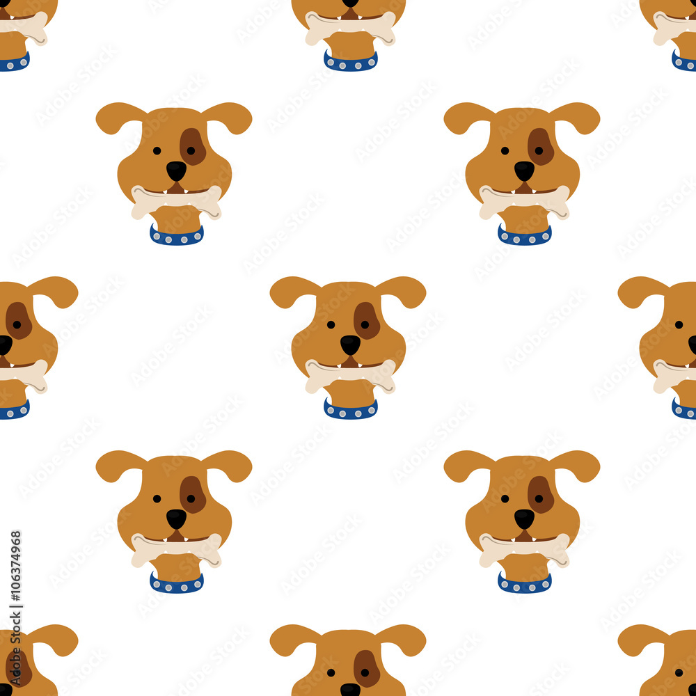 Color illustration of dog with bone icon Color illustration of dog with bone icon