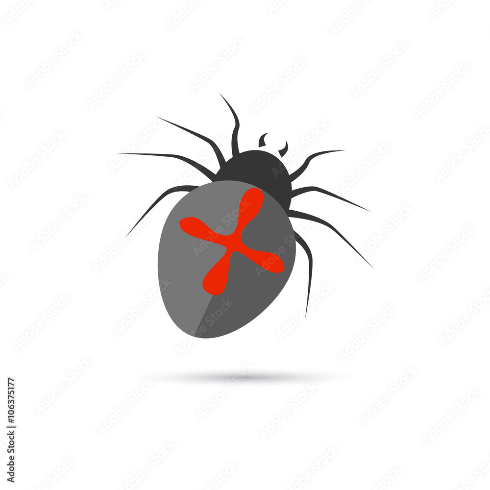 Fototapeta premium Color illustration of spider icon