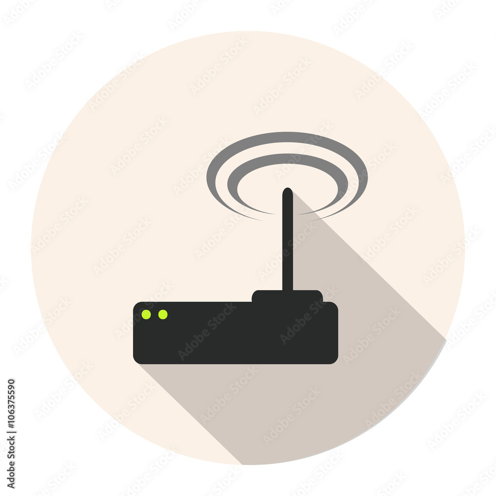 Wi-Fi Long Shadow Icon. Wi-Fi Long Shadow Icon.