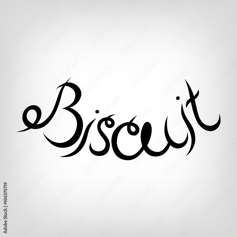 Vector Hand-drawn Lettering. Biscuit. Vector Hand-drawn Lettering. Biscuit.