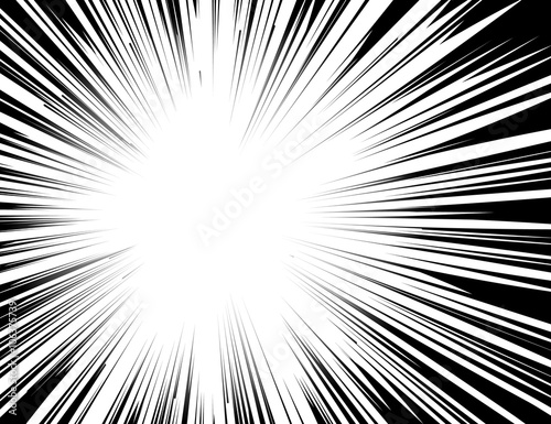 Manga comic book flash explosion radial lines background. 