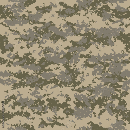 Vector illustration of camouflage pattern in pixels.