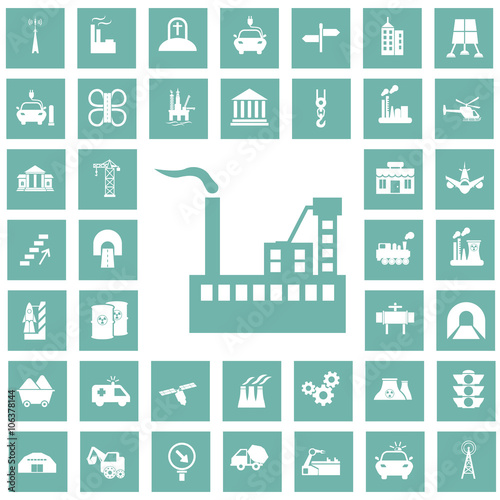 Set of forty industry and infrastructure icons © LynxVector