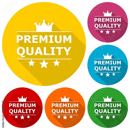 Premium quality icons set with long shadow