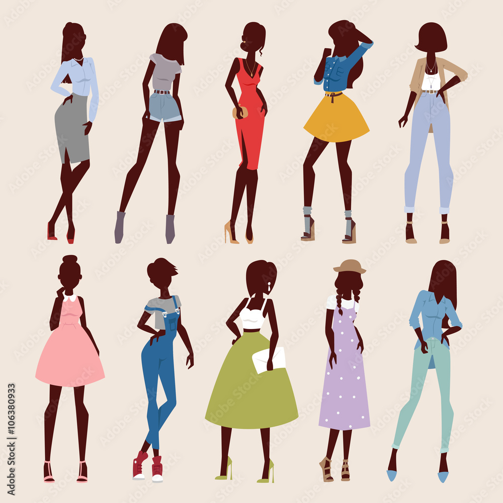 Fashion abstract vector girls looks Fashion abstract vector girls looks