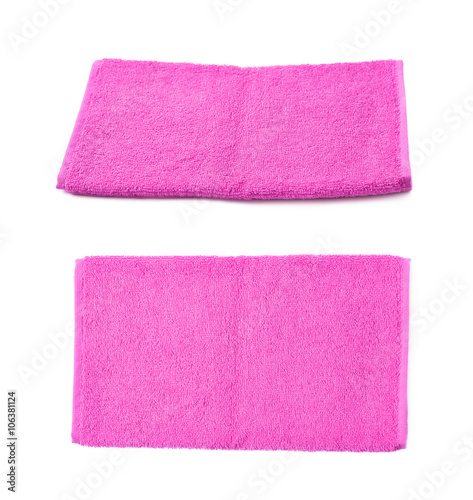 Single terry cloth towel isolated